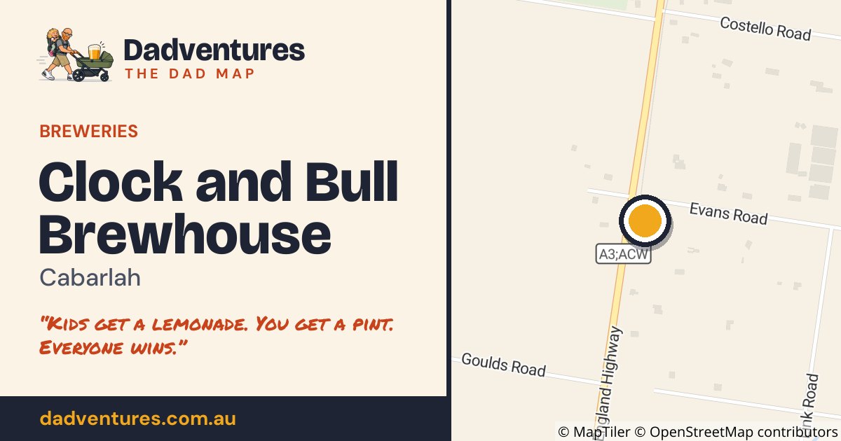 Clock and Bull Brewhouse on the Dad Map
