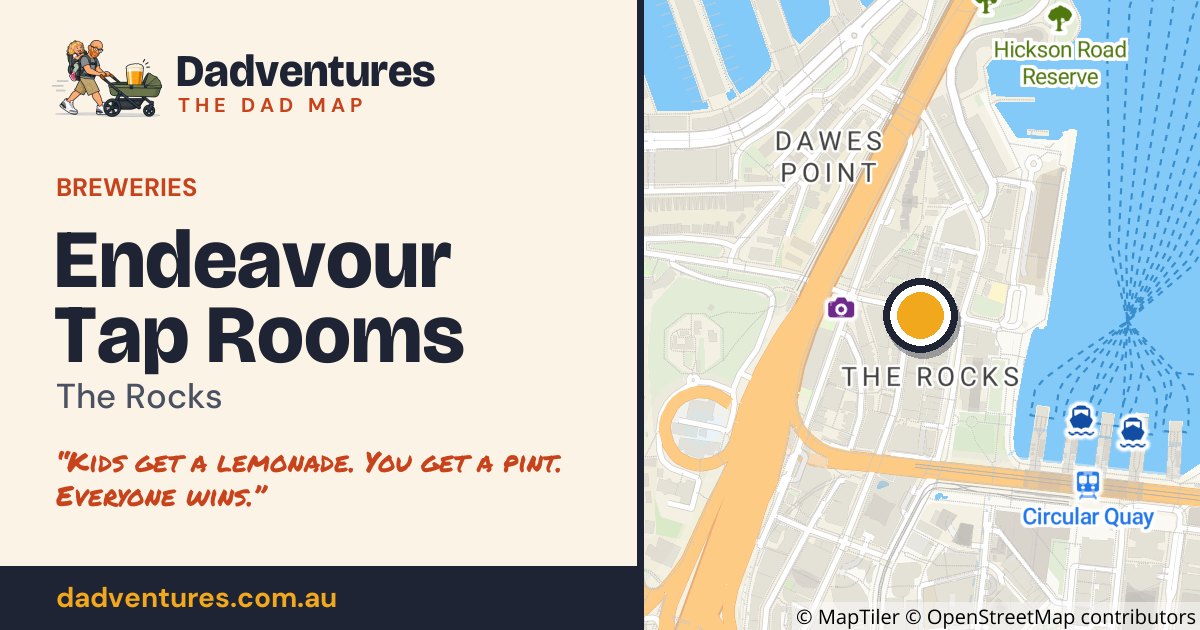 Endeavour Tap Rooms on the Dad Map