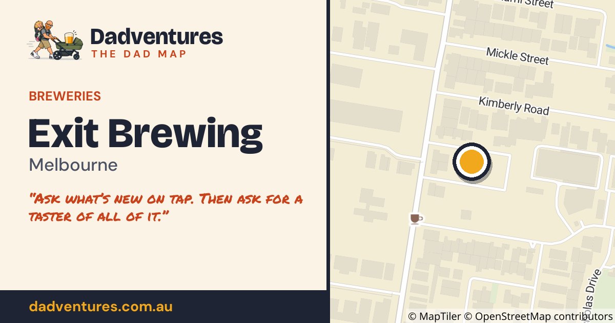 Exit Brewing on the Dad Map