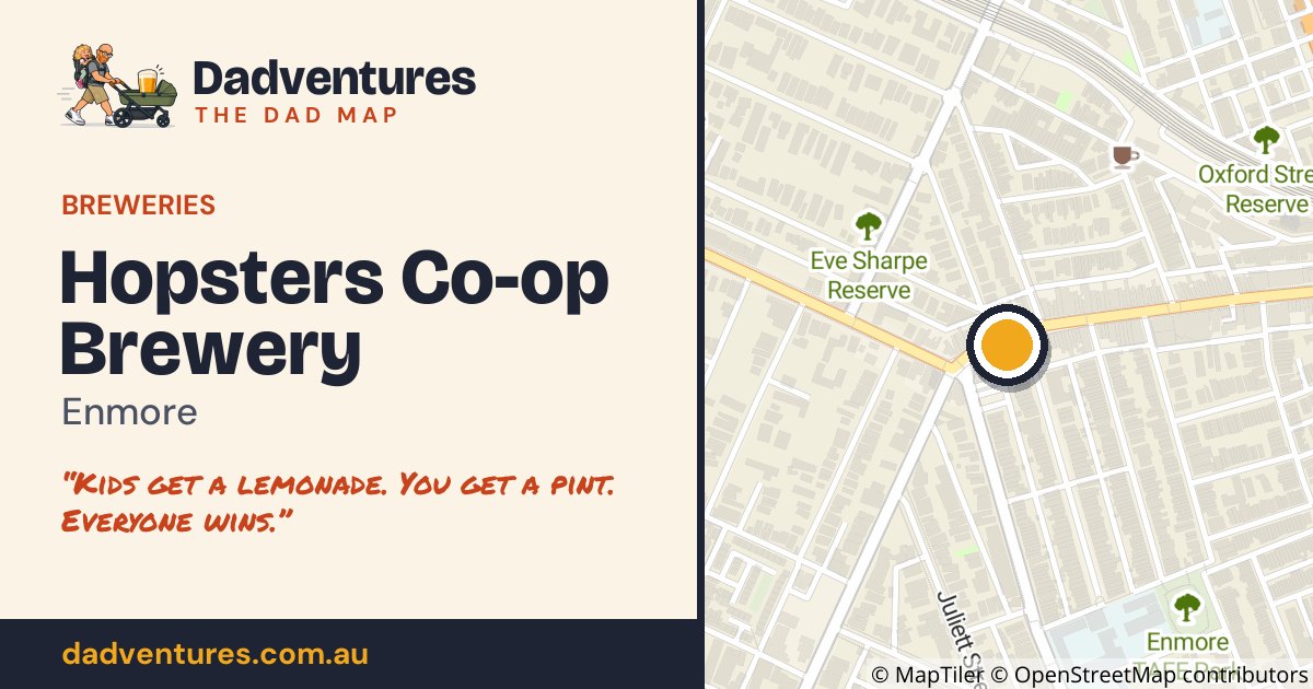 Hopsters Co-op Brewery on the Dad Map