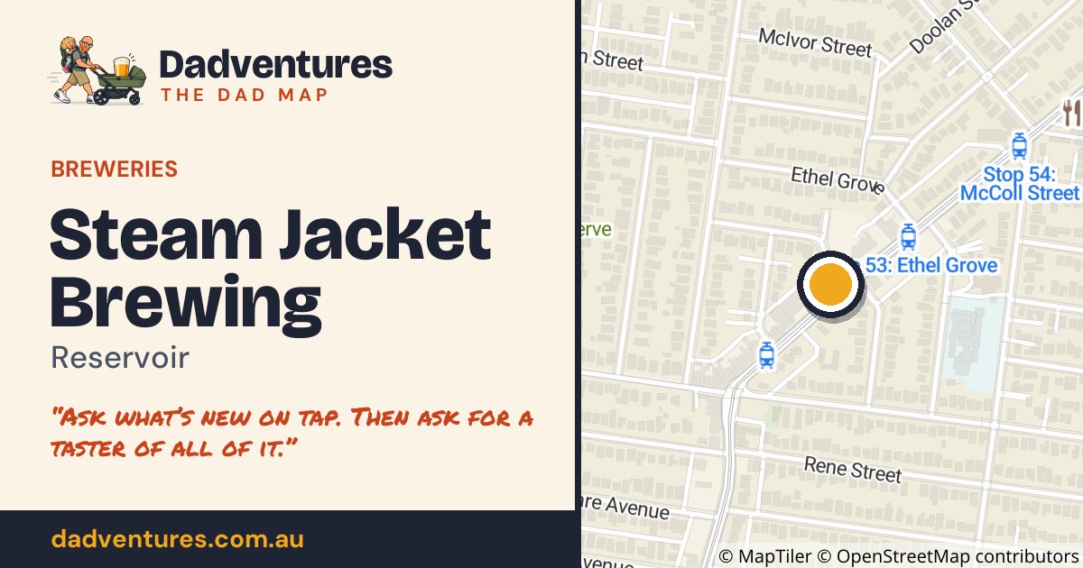 Steam Jacket Brewing on the Dad Map