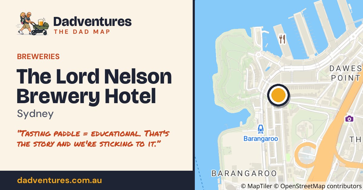 The Lord Nelson Brewery Hotel on the Dad Map