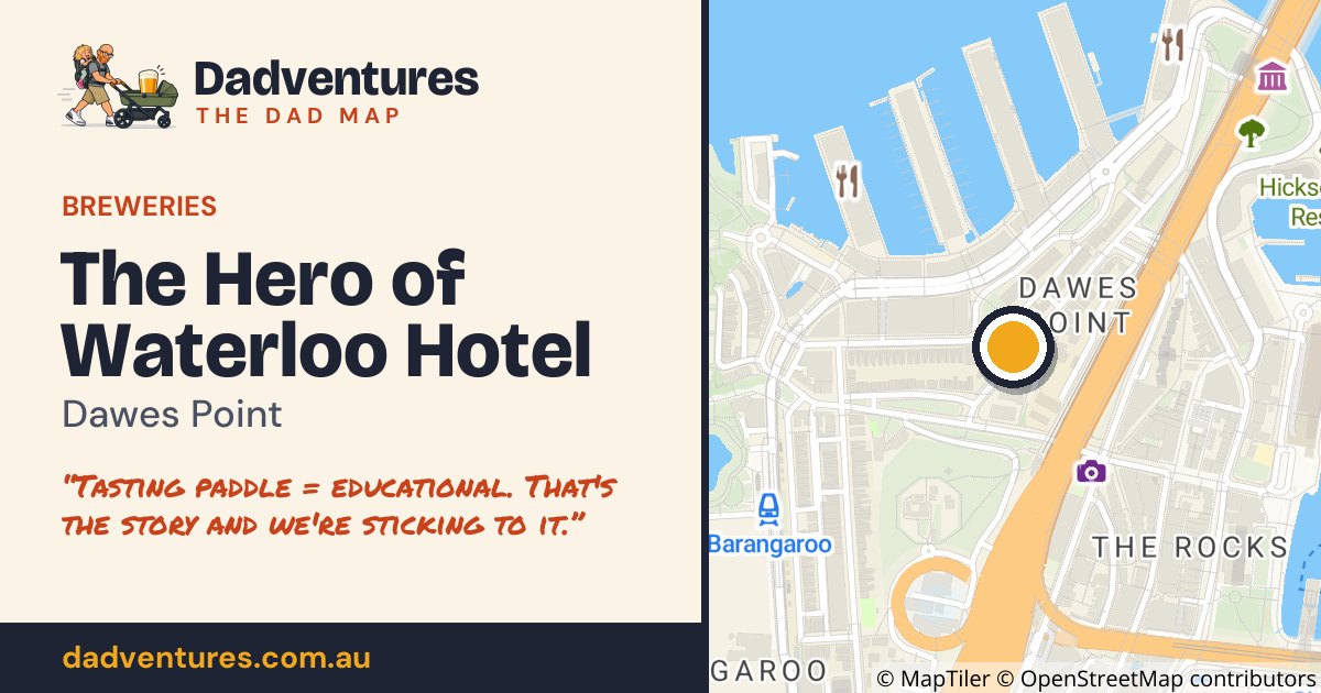 The Hero of Waterloo Hotel on the Dad Map