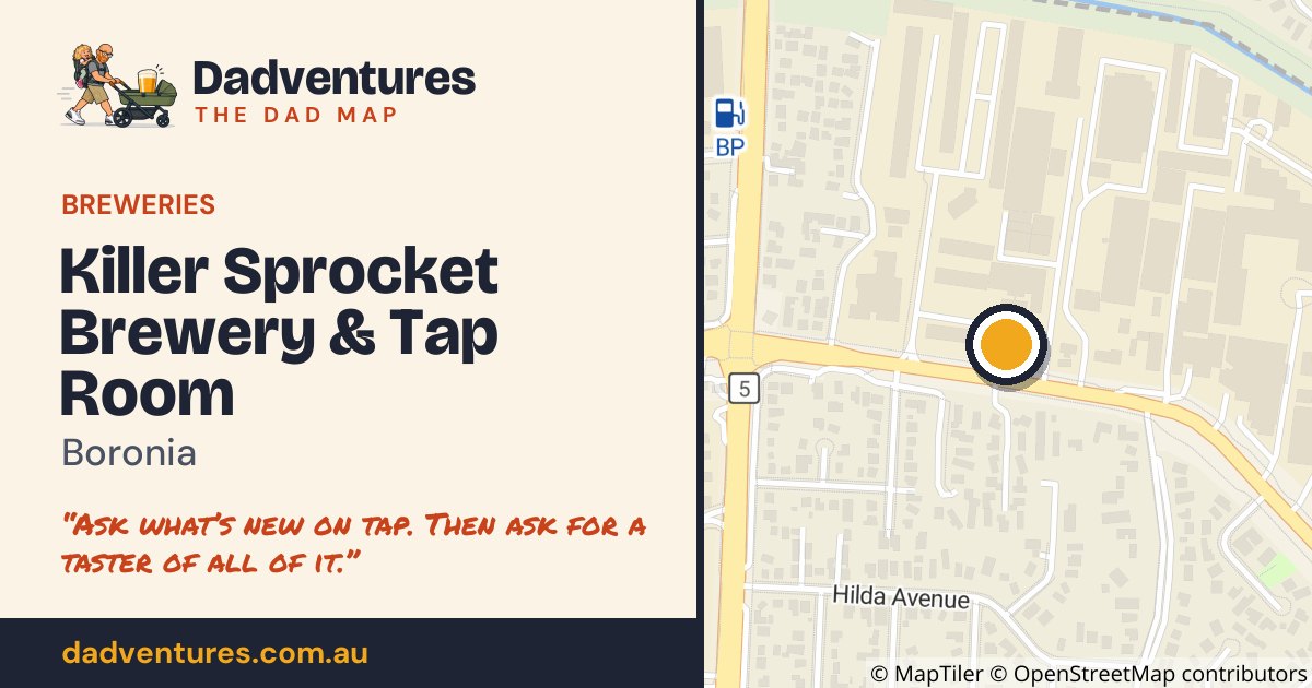 Killer Sprocket Brewery & Tap Room on the Dad Map
