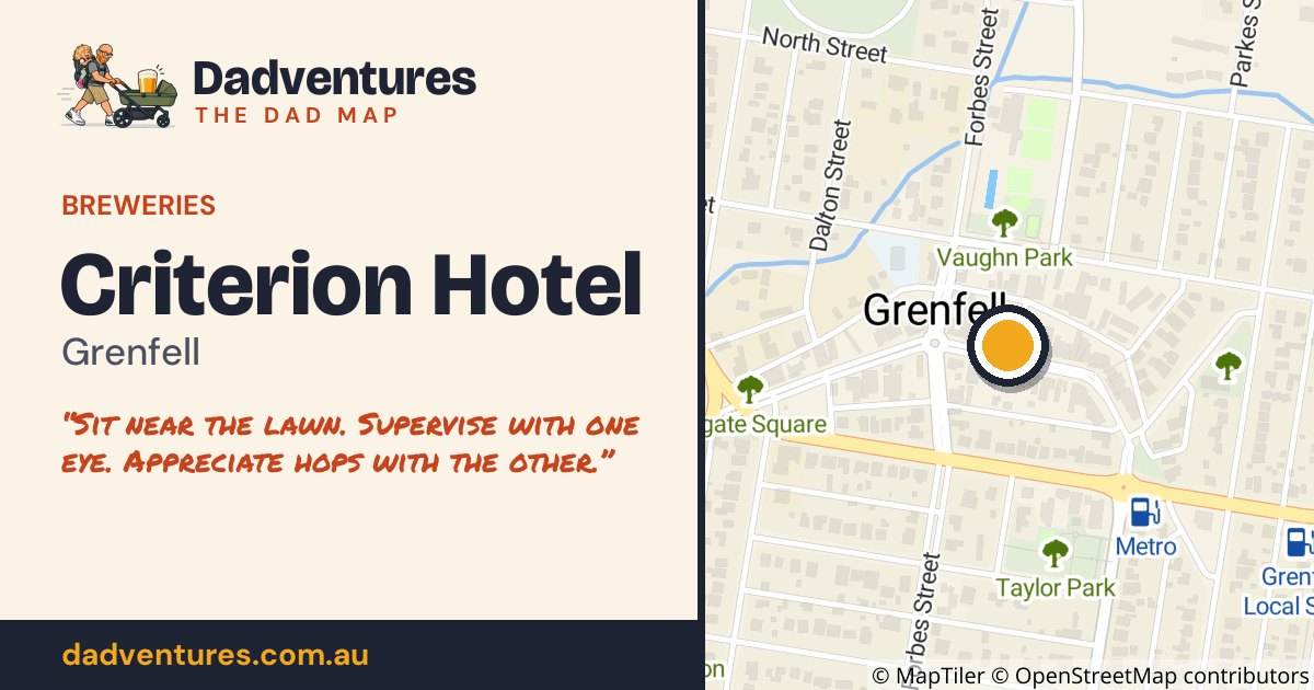 Criterion Hotel on the Dad Map