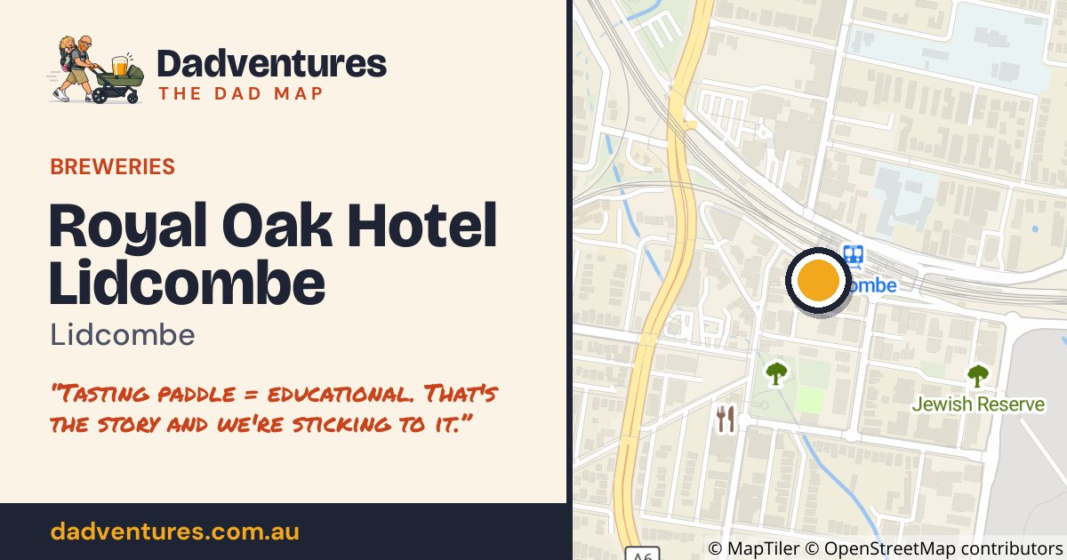 Royal Oak Hotel Lidcombe on the Dad Map