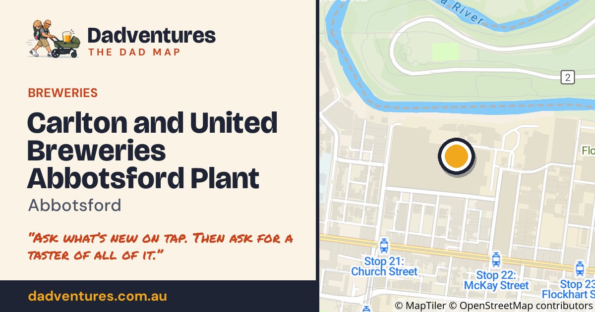 Carlton and United Breweries Abbotsford Plant on the Dad Map