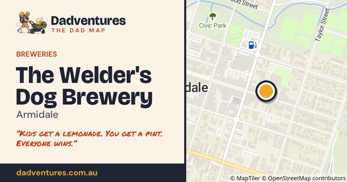 The Welder's Dog Brewery on the Dad Map