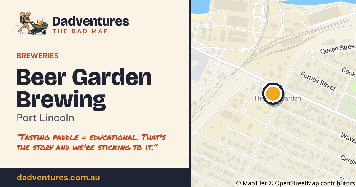 Beer Garden Brewing on the Dad Map